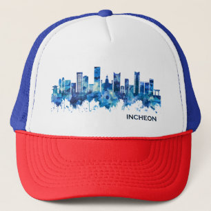 Incheon South Korea Skyline Blue Truckerkappe
