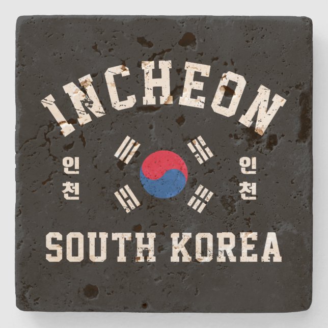 Incheon South Korea T - Shirt Steinuntersetzer (Vorderseite)