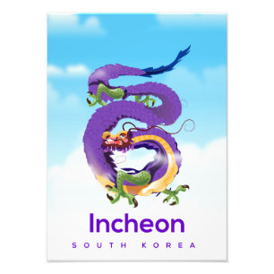 Incheon Südkorea Dragon Fotodruck