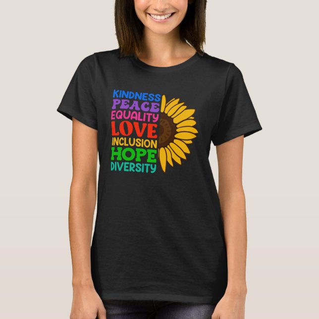 Inclusion Acceptance Kindness Solidarity Awareness T-Shirt (Vorderseite)