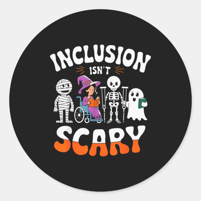 Inclusion Isn't Y Sped Halloween Special Education Runder Aufkleber (Vorderseite)
