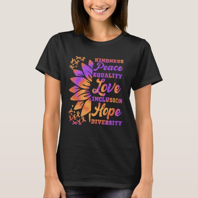 Inclusion Kindness Peace Hope Diversity Solidarity T-Shirt (Vorderseite)