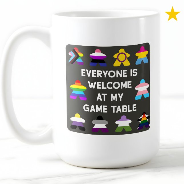 Inclusive Board Game LGBTQ Pride Flag Meeples  Kaffeetasse (Von Creator hochgeladen)