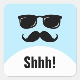 Incognito blaue Überraschung Party shhhh! Aufklebe Quadratischer Aufkleber