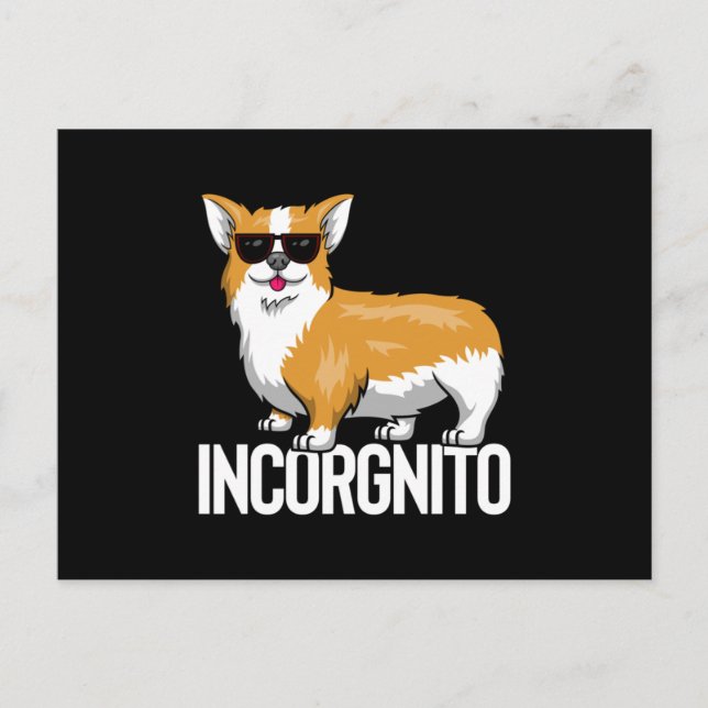 Incognito Corgi Postkarte (Vorderseite)