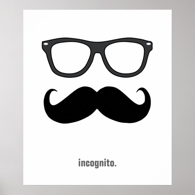 incognito - lustiger Schnurrbart und Sonnenbrille Poster (Vorne)