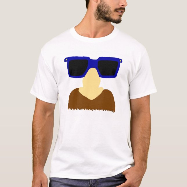 Incognito Mustache & Glasses Adult Basic T - Shirt (Vorderseite)