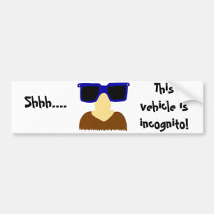Incognito Mustache & Glasses Autoaufkleber