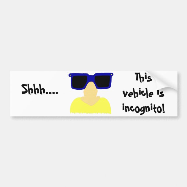 Incognito Mustache & Glasses Autoaufkleber (Vorne)