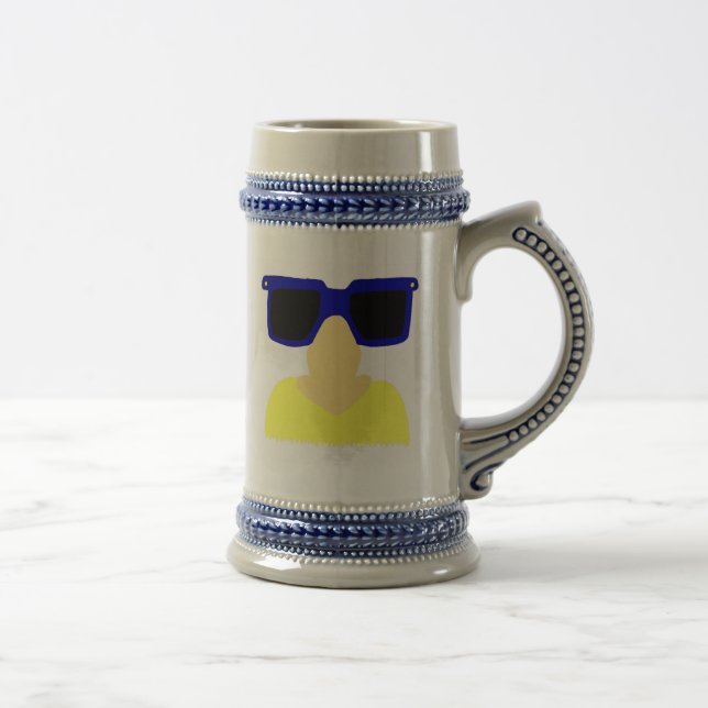 Incognito Mustache & Glasses Blonde Stein Bierglas (Rechts)