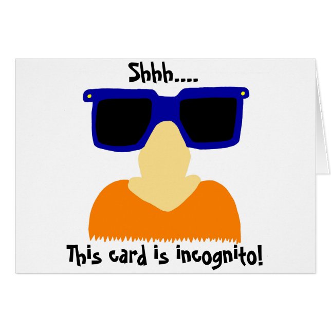Incognito Mustache & Glasses Card (Vorderseite (Horizontal))