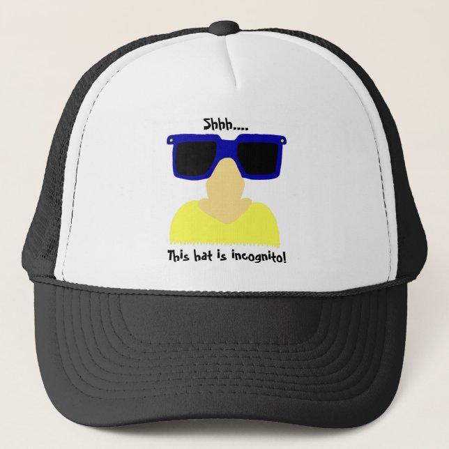 Incognito Mustache & Glasses Hat Truckerkappe (Vorderseite)