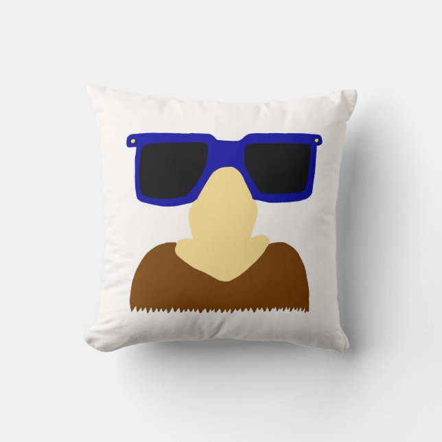 Incognito Mustache & Glasses Kissen (Vorderseite)