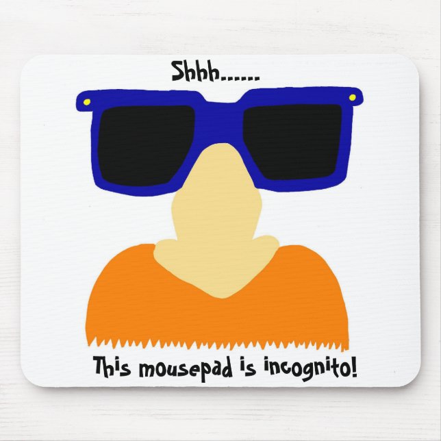 Incognito Mustache & Glasses Mousepad (Vorne)