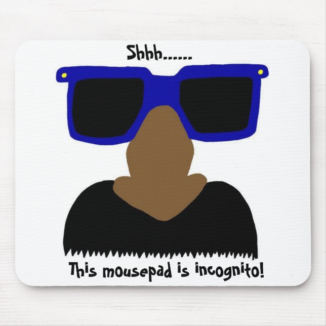 Incognito Mustache & Glasses Mousepad (Vorne)