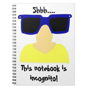 Incognito Mustache & Glasses Notebook Notizblock