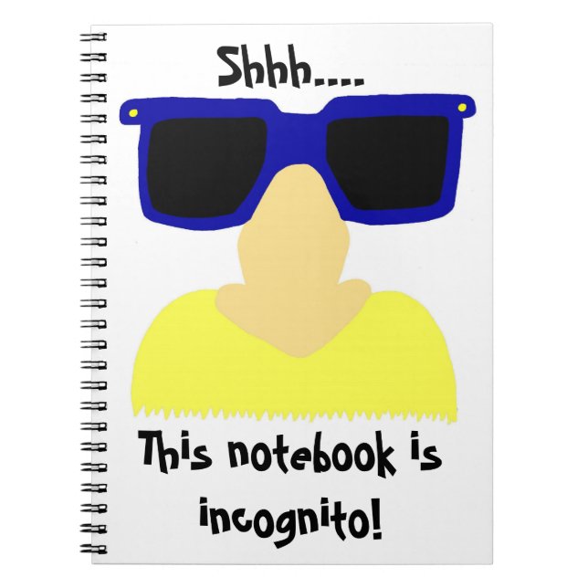 Incognito Mustache & Glasses Notebook Notizblock (Vorderseite)