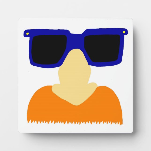 Incognito Mustache & Glasses Plaque Fotoplatte (Vorderseite)