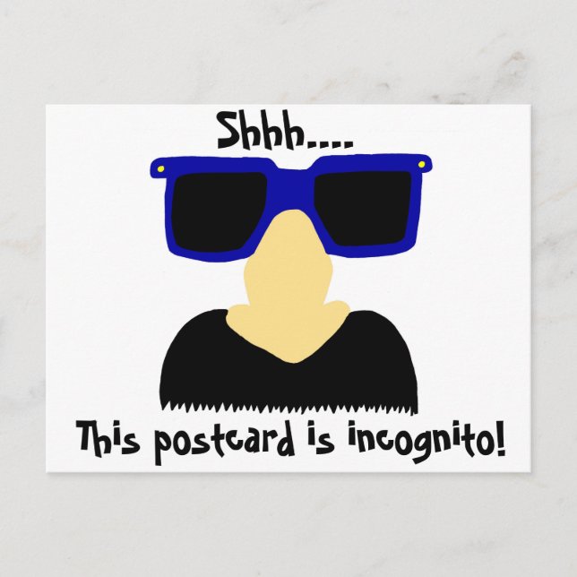 Incognito Mustache & Glasses Postkarte (Vorderseite)