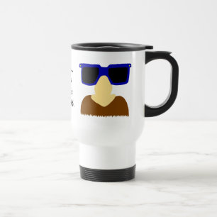 Incognito Mustache & Glasses Travel Mug Reisebecher