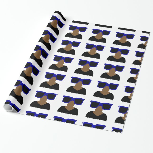 Incognito Mustache & Glasses Wrapping Paper Geschenkpapier (Ungerollt)
