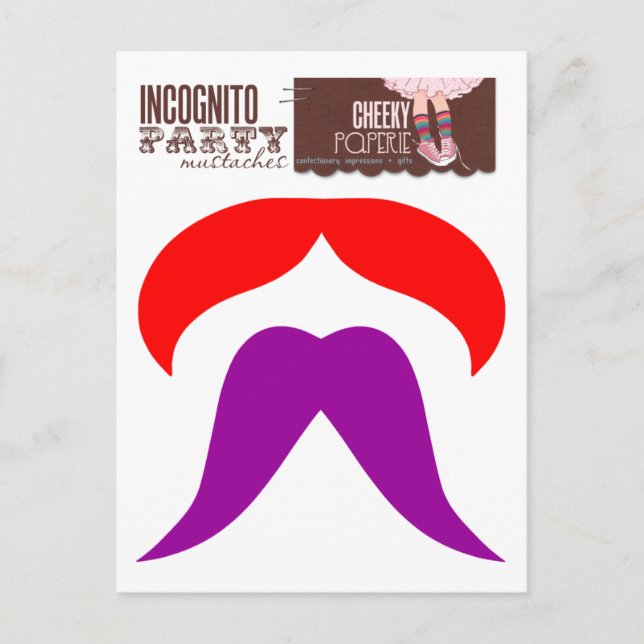 Incognito Party Mustaches 2 Postkarte (Vorderseite)