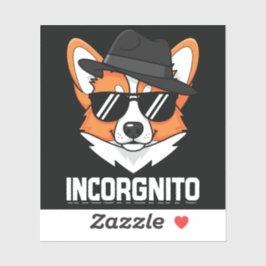 Incorgnito Stealthy Corgi in Shades Aufkleber