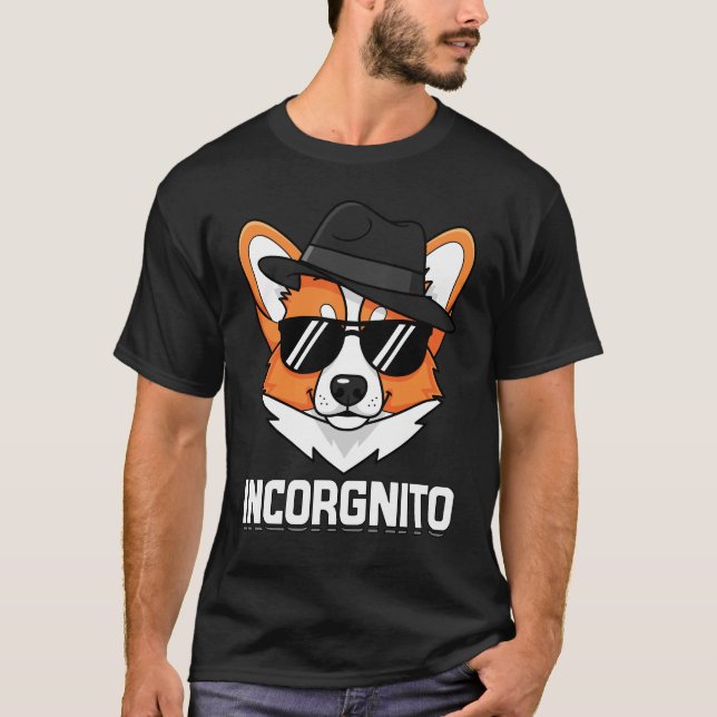 Incorgnito Stealthy Corgi in Shades T-Shirt (Vorderseite)