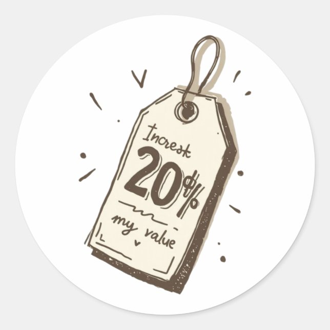 Increasing Value Vintage Price Tag Sticker (Vorderseite)