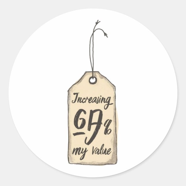 Increasing Value Vintage Price Tag Sticker (Vorderseite)