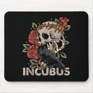 Incubus Crow Links Skull Blume Halloween-Kostüm Mousepad