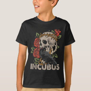 Incubus Crow Links Skull Blume Halloween-Kostüm T-Shirt