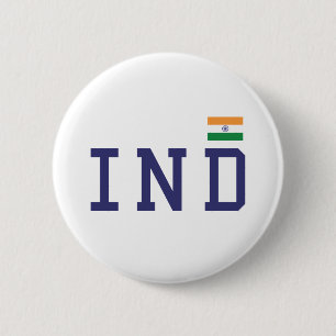 IND India Flag in Tricolor Desi Indian Patriotic Button