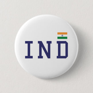 IND India Flag in Tricolor Desi Indian Patriotic Button