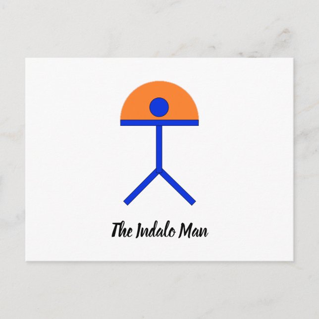 Indalo Man Blue und Orange Postkarte (Vorderseite)