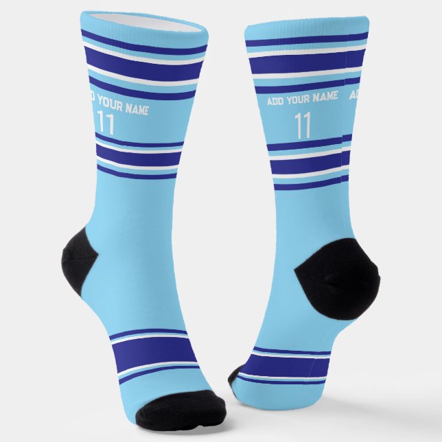 Indego und blaue Sport Jersey - Name Nummer Socken (Gewinkelt)