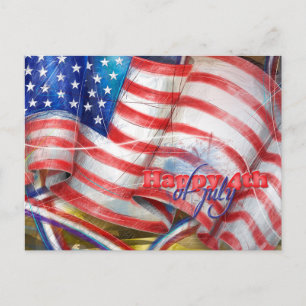 Independence Day & July fourth Postkarte