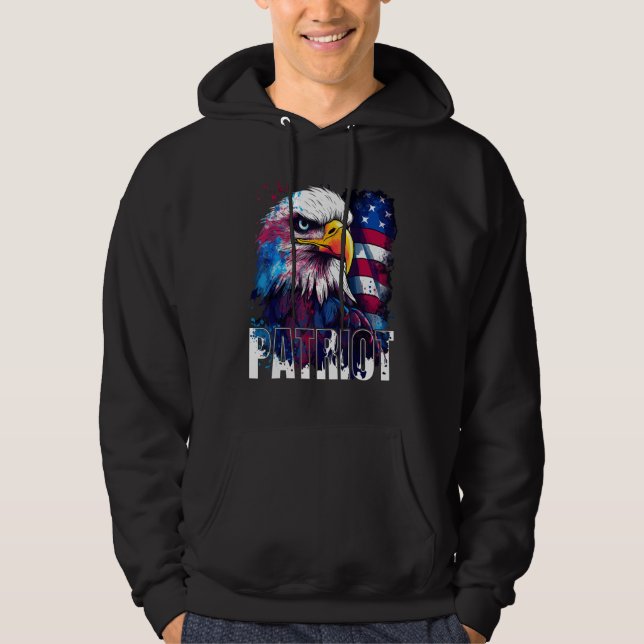 Independence Day Patriotic 4th July Eagle USA Amer Hoodie (Vorderseite)