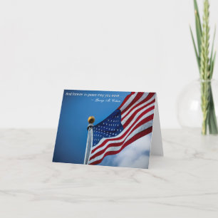 Independence Day Patriotic Veterans American Flag Karte