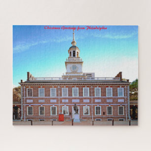 Independence Hall Philadelphia.Weihnachtsgrüße Puzzle