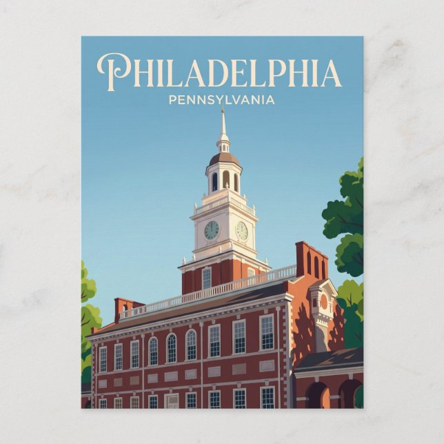 Independence Hall USA Postkarte (Vorderseite)