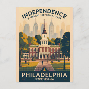 Independence Hall Vintage Philadelphia Plakat Postkarte
