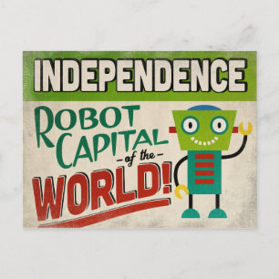 Independence Missouri Robot - Funny Vintag Postkarte