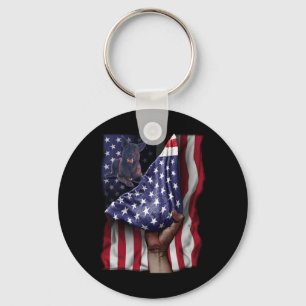 Independence US Flag Dutch Shepherd Schlüsselanhänger