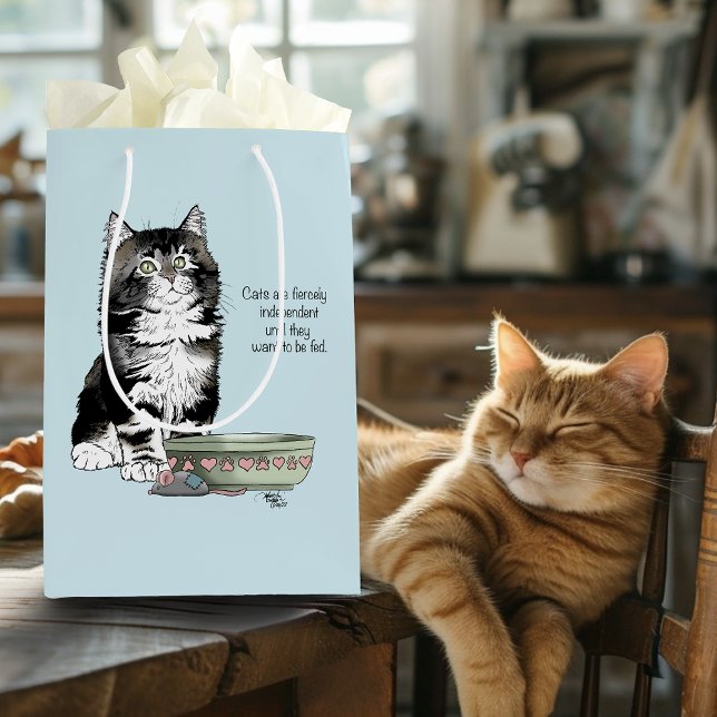 Independent Kitten Bowl Funny Mittlere Geschenktüte (Von Creator hochgeladen)