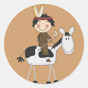 Inder auf Pferdet-shirts und -geschenken Runder Aufkleber