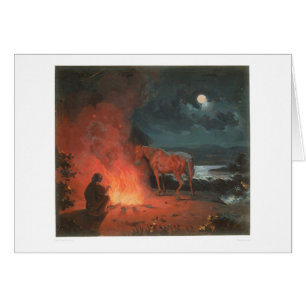 Inder durch ein Lagerfeuer (0744A)