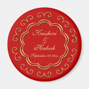 Inder inspiriertes Save the Date/Gastgeschenk Magnet