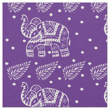 Inder Paisley und Elefant Block-Druck lila