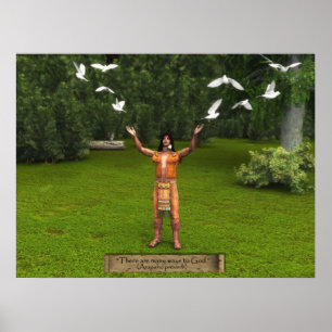 Inder und Tauben mit Sprichwörtern Poster